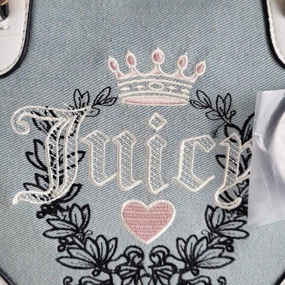 Juicy Couture Denim & White Satchel • Brand New • Crossbody/Top Handle - Picture 5 of 11